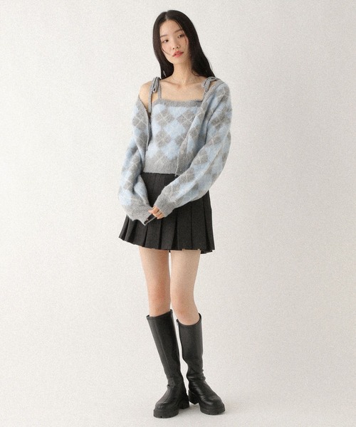 Heather（ヘザー）の「シャギーアーガイルニット2P　612874（アンサンブル・レディース・ブラウン/グレー/アイボリー・FREE）」の12枚目の写真