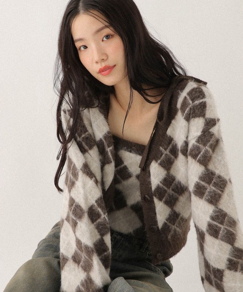 Heather（ヘザー）の「シャギーアーガイルニット2P　612874（アンサンブル・レディース・ブラウン/グレー/アイボリー・FREE）」の16枚目の写真