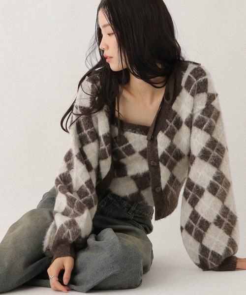 Heather（ヘザー）の「シャギーアーガイルニット2P　612874（アンサンブル・レディース・ブラウン/グレー/アイボリー・FREE）」の17枚目の写真