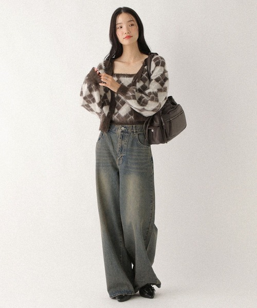 Heather（ヘザー）の「シャギーアーガイルニット2P　612874（アンサンブル・レディース・ブラウン/グレー/アイボリー・FREE）」の19枚目の写真