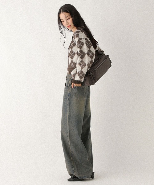 Heather（ヘザー）の「シャギーアーガイルニット2P　612874（アンサンブル・レディース・ブラウン/グレー/アイボリー・FREE）」の20枚目の写真