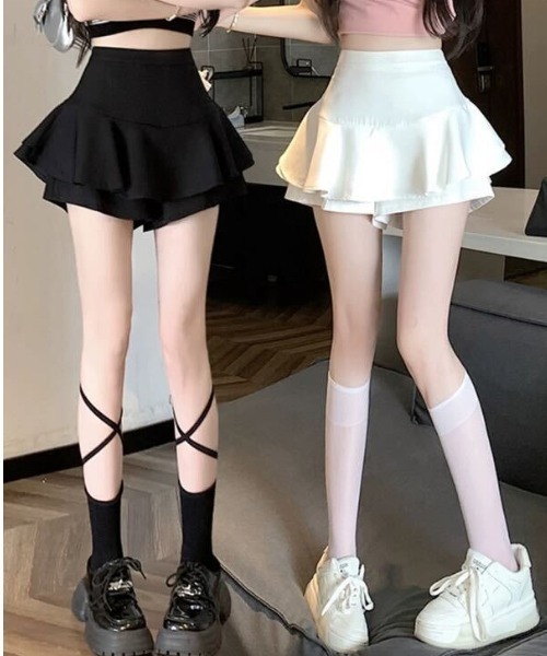 Ada.(エイダ)の「【Mellfy】フリルキュロット(スカート・レディース・ベージュ/ブラック/オフホワイト・S/M)」の6枚目の写真