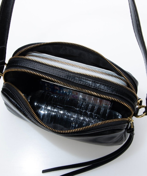 cache cache(カシュ カシュ)の「カシュカシュ cachecache / ダブルジップ2wayショルダー(ショルダーバッグ・レディース・シルバー/チョコ/ブラック・FREE)」の6枚目の写真