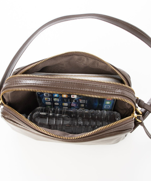 cache cache(カシュ カシュ)の「カシュカシュ cachecache / ダブルジップ2wayショルダー(ショルダーバッグ・レディース・シルバー/チョコ/ブラック・FREE)」の14枚目の写真