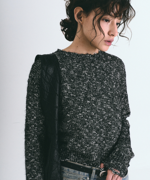 NICK&NICOLE(ニックアンドニコール)の「NICOLE BOKASHI DAMAGE KNIT_BLACK(ニット/セーター・レディース・その他・FREE)」の2枚目の写真