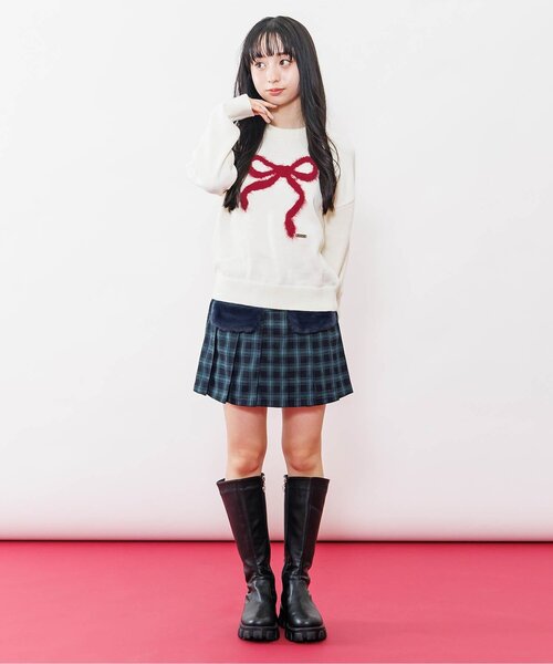 algy（アルジー）の「シャギーりぼんニット（ニット/セーター・キッズ・サックスブルー/オフホワイト/グリーン・XX-SMALL/X-SMALL/MEDIUM/SMALL）」の18枚目の写真