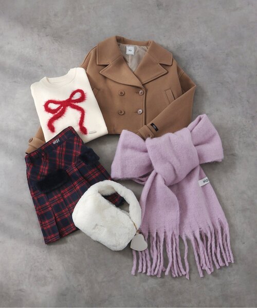 algy（アルジー）の「シャギーりぼんニット（ニット/セーター・キッズ・サックスブルー/オフホワイト/グリーン・XX-SMALL/X-SMALL/MEDIUM/SMALL）」の15枚目の写真