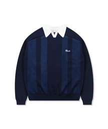 GLACK（グラック）の「GNT037 ユニフォームラグビー襟ニット (ネイビー)（ニット/セーター）」