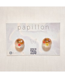 【papillon】お花柄クリアピアス(MA)