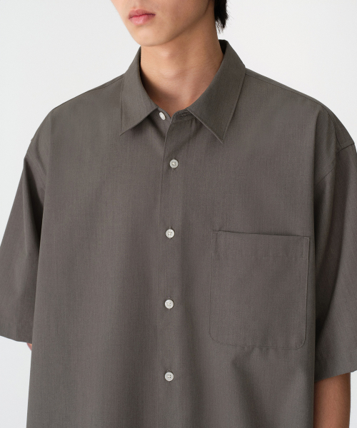 MUSINSA STANDARD（ムシンサスタンダード）の「リラックスドウールライク半袖シャツ[トープ]（シャツ/ブラウス・メンズ・その他・MEDIUM/LARGE/X-LARGE/XX-LARGE/SMALL）」の4枚目の写真