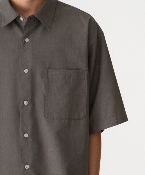 MUSINSA STANDARD（ムシンサスタンダード）の「リラックスドウールライク半袖シャツ[トープ]（シャツ/ブラウス・メンズ・その他・MEDIUM/LARGE/X-LARGE/XX-LARGE/SMALL）」の5枚目の写真