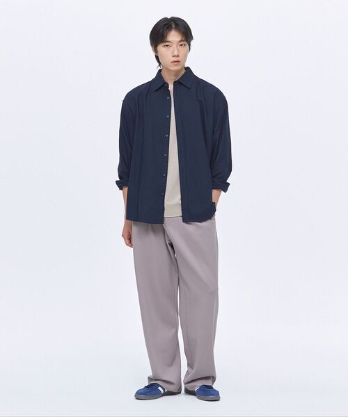 MUSINSA STANDARD（ムシンサスタンダード）の「リラックスフィットオックスフォードシャツ_ノンポケット [ネイビー]（シャツ/ブラウス・メンズ・その他・MEDIUM/LARGE/X-LARGE/XX-LARGE/XXX-LARGE）」の7枚目の写真