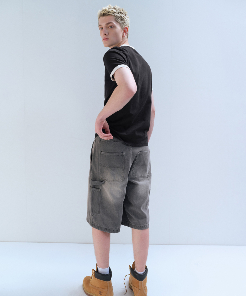 MUSINSA STANDARD（ムシンサスタンダード）の「ビッグブラシカーペンターバミューダデニムパンツ[グレー]（デニムパンツ・メンズ・その他・36/34/32/30/31/33/40/38/42/26/27/28/29）」の3枚目の写真