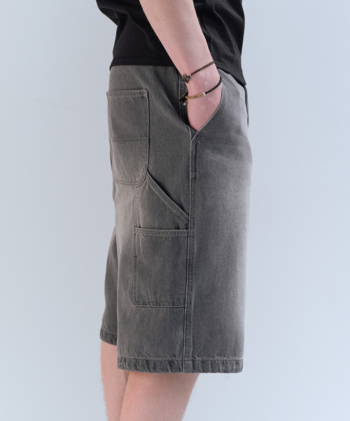 MUSINSA STANDARD（ムシンサスタンダード）の「ビッグブラシカーペンターバミューダデニムパンツ[グレー]（デニムパンツ・メンズ・その他・36/34/32/30/31/33/40/38/42/26/27/28/29）」の6枚目の写真