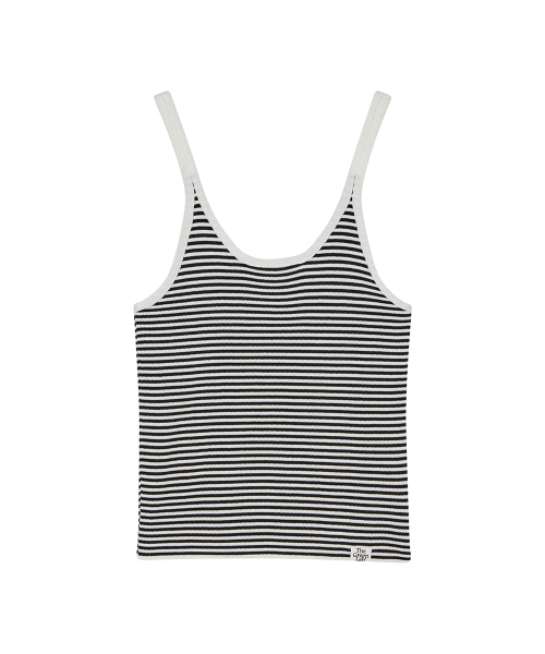 THE GREEN LAB（ザグリーンラボ）の「ストライプクロップニットスリーブレスナシトップ[ホワイト]（Tシャツ/カットソー・レディース・その他・FREE）」の4枚目の写真