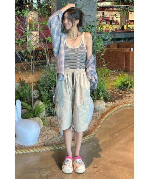 THE GREEN LAB（ザグリーンラボ）の「ストライプクロップニットスリーブレスナシトップ[ホワイト]（Tシャツ/カットソー・レディース・その他・FREE）」の11枚目の写真