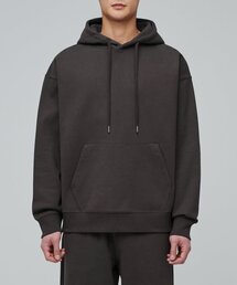 ヘビーウェイトオーバーサイズフード付きスウェットシャツ[ダークブラウン]
