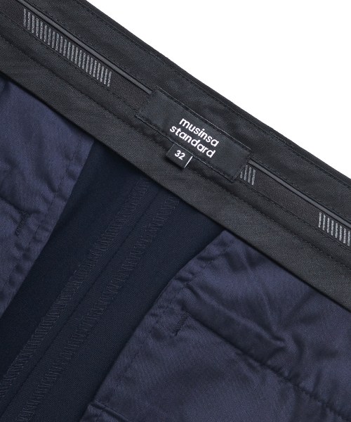 MUSINSA STANDARD（ムシンサスタンダード）の「軽量テーパード隠しバンディングクロップドスラックス[ネイビー]（スラックス・メンズ・その他・42/26/27/28/29）」の8枚目の写真