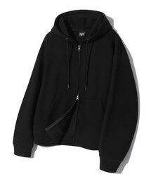 TRILLION（トリリオン）の「エッセンシャル2WAYスウェットフードジップアップ (ブラック)（パーカー）」