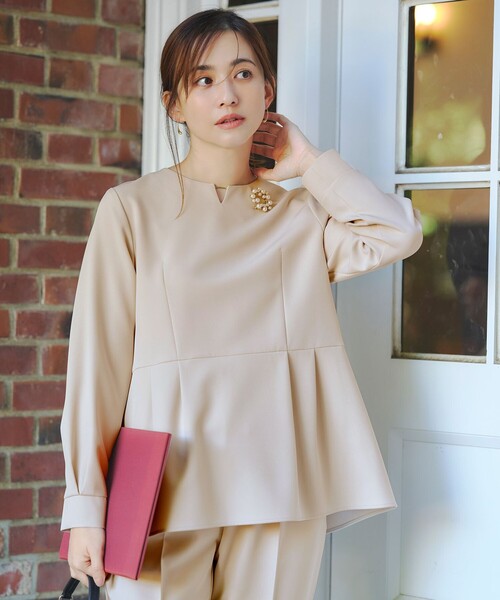 ANY SIS(エニィスィス)の「【2SET】セレモニー セットアップ(セットアップ・レディース・ネイビー系/ベージュ系・X-SMALL)」の7枚目の写真