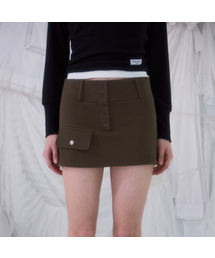 Pocket Mini Skirt [Khaki]