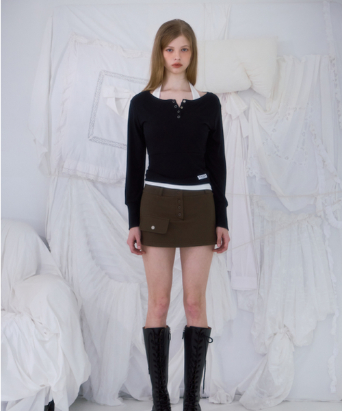 ROSEFRANTZ（ロゼフランツ）の「Pocket Mini Skirt [Khaki]（スカート・レディース・カーキ・OS）」の2枚目の写真