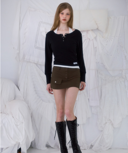 ROSEFRANTZ（ロゼフランツ）の「Pocket Mini Skirt [Khaki]（スカート・レディース・カーキ・OS）」の4枚目の写真