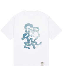 [ユニセックス]グラフィティ雲ロゴ半袖Tシャツ_ホワイト