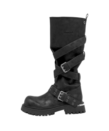 BLACKPURPLE（ブラックパープル）の「ラスクストラップスラウチドブーツ_Rusk Strap Slouched Boots_ブラック（ブーツ）」