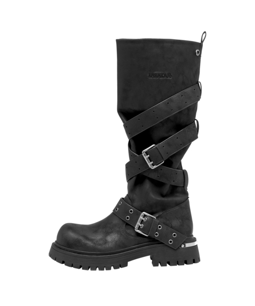 ラスクストラップスラウチドブーツ_Rusk Strap Slouched Boots_