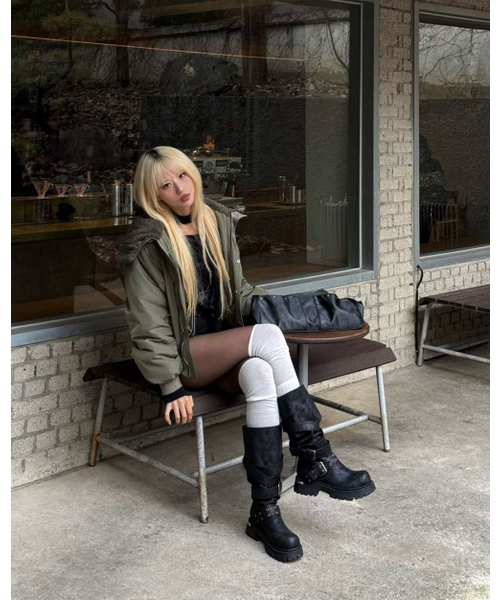 ラスクストラップスラウチドブーツ_Rusk Strap Slouched Boots_