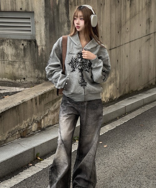 KsG（ケーエスジー）の「ウォッシュドクロスジップアップパーカー（パーカー・レディース・グレー/ブラック・MEDIUM/LARGE/SMALL/X-LARGE）」の20枚目の写真