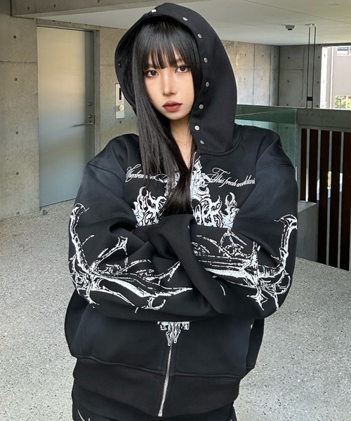 KsG（ケーエスジー）の「ウォッシュドクロスジップアップパーカー（パーカー・レディース・グレー/ブラック・MEDIUM/LARGE/SMALL/X-LARGE）」の15枚目の写真