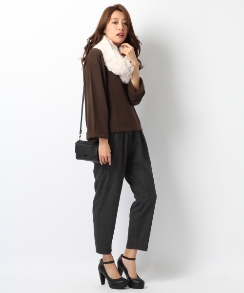 Heather(ヘザー)の「TR/PUキモウタックパンツ 710463(その他パンツ・レディース・チェック/ブラウン/ブラック・FREE)」の4枚目の写真