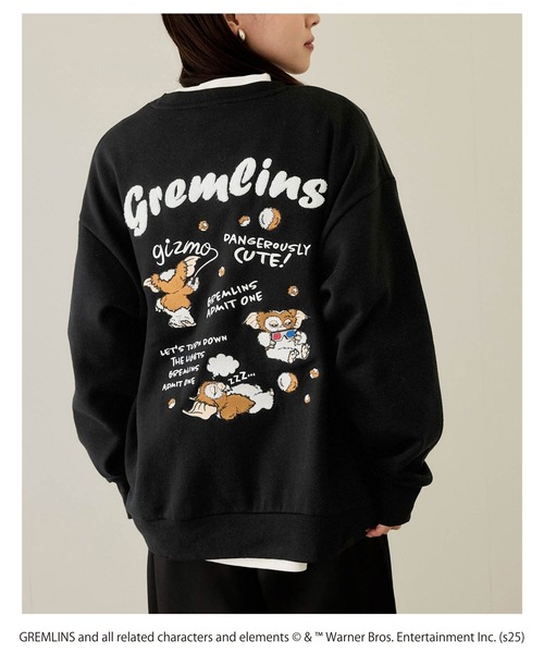 Mac-House（マックハウス）の「【Gremlins】グレムリン刺繍トレーナー（スウェット・メンズ・オートミール/ブラック・L/M/S/XL）」の2枚目の写真