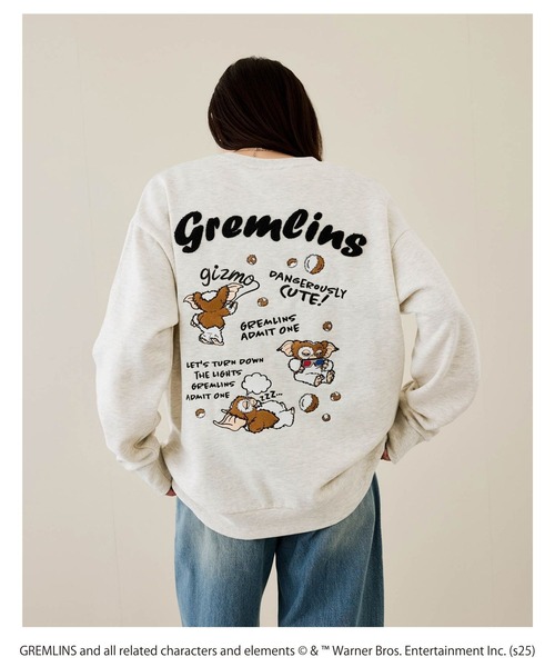 Mac-House（マックハウス）の「【Gremlins】グレムリン刺繍トレーナー（スウェット・メンズ・オートミール/ブラック・L/M/S/XL）」の5枚目の写真