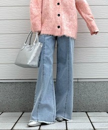 Q | カラーデニムワイドパンツ(デニムパンツ)
