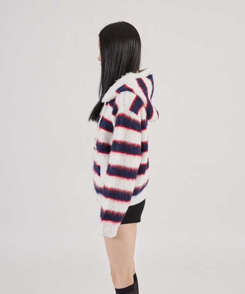 FTW（エフティダブリュー）の「【UNISEX】BORDER SHAGGY ZIP HOODIE（パーカー・メンズ・ホワイト系/グリーン系/イエロー系・SMALL/LARGE/MEDIUM）」の12枚目の写真