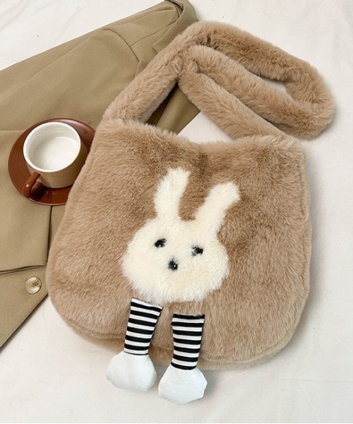 Port（ポート）の「【 Port / ポート 】 うさぎ もこもこ ショルダーバッグ #（ショルダーバッグ・レディース・ブラウン/ピンク/グリーン/ホワイト/グレー・FREE）」の3枚目の写真