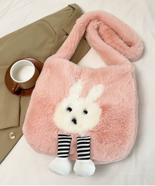 Port（ポート）の「【 Port / ポート 】 うさぎ もこもこ ショルダーバッグ #（ショルダーバッグ・レディース・ブラウン/ピンク/グリーン/ホワイト/グレー・FREE）」の5枚目の写真