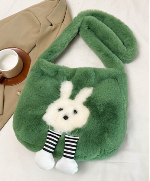 Port（ポート）の「【 Port / ポート 】 うさぎ もこもこ ショルダーバッグ #（ショルダーバッグ・レディース・ブラウン/ピンク/グリーン/ホワイト/グレー・FREE）」の4枚目の写真