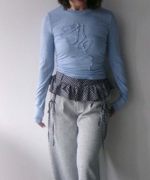 SANSeLF（サンセルフ）の「【SANSeLF】 フロントテープサイドギャザートップス saw25a062（Tシャツ/カットソー・レディース・ブルー・FREE）」の7枚目の写真