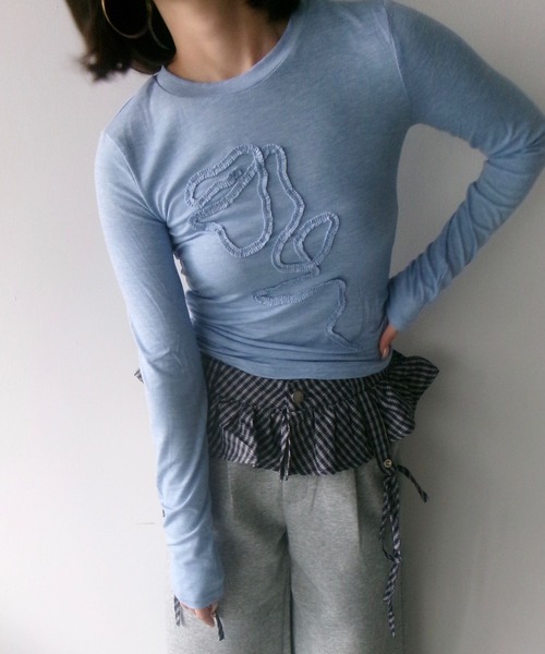 SANSeLF（サンセルフ）の「【SANSeLF】 フロントテープサイドギャザートップス saw25a062（Tシャツ/カットソー・レディース・ブルー・FREE）」の9枚目の写真