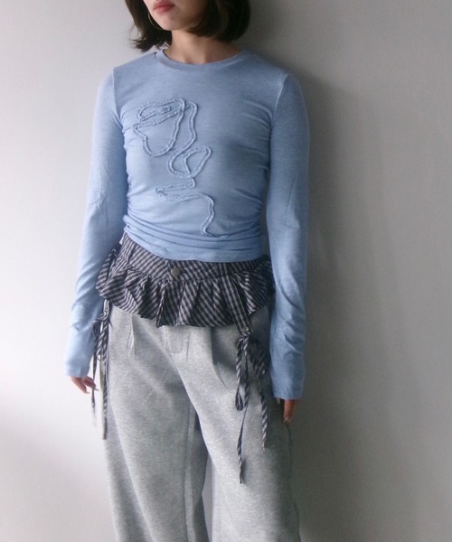 SANSeLF（サンセルフ）の「【SANSeLF】 フロントテープサイドギャザートップス saw25a062（Tシャツ/カットソー・レディース・ブルー・FREE）」の12枚目の写真