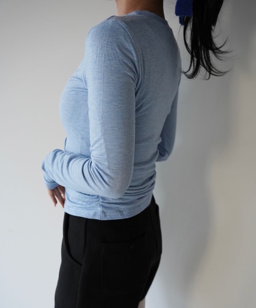 SANSeLF（サンセルフ）の「【SANSeLF】 フロントテープサイドギャザートップス saw25a062（Tシャツ/カットソー・レディース・ブルー・FREE）」の6枚目の写真