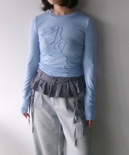 SANSeLF（サンセルフ）の「【SANSeLF】 フロントテープサイドギャザートップス saw25a062（Tシャツ/カットソー・レディース・ブルー・FREE）」の14枚目の写真