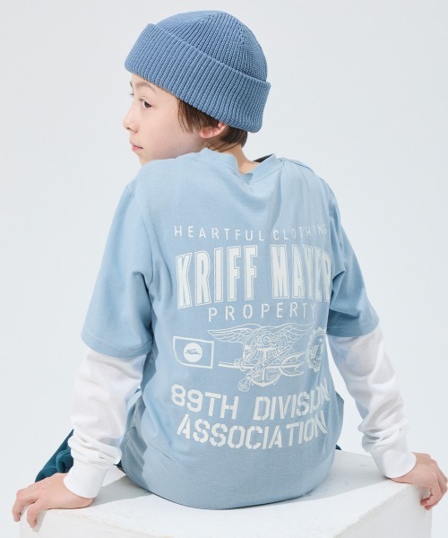 KRIFF MAYER Kid's Collection（クリフメイヤーキッズコレクション）の「【抗ピリング・接触冷感・吸汗速乾】JOIN-TEE（Tシャツ/カットソー・キッズ・ネイビー/オフホワイト/サックスブルー/オリーブ/ブラック・150/140/170/160/130/120）」の5枚目の写真