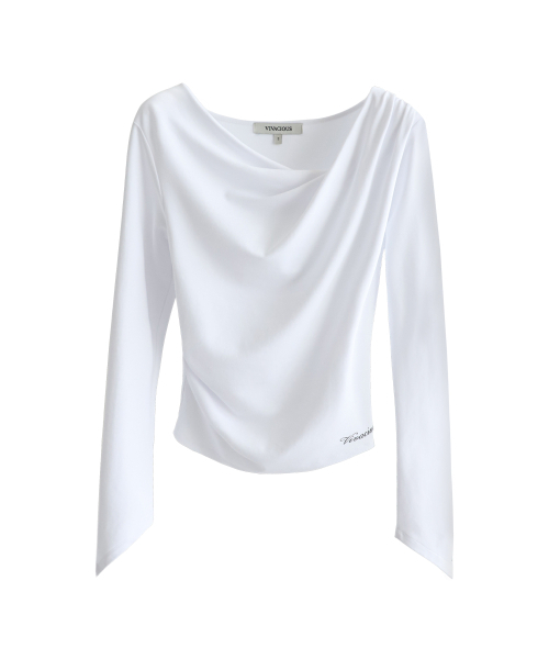 Vivacious(ビバシャス)の「Croissant V Long Sleeve - 2COL(Tシャツ/カットソー・レディース・ホワイト/ブラック・SMALL/MEDIUM)」の5枚目の写真