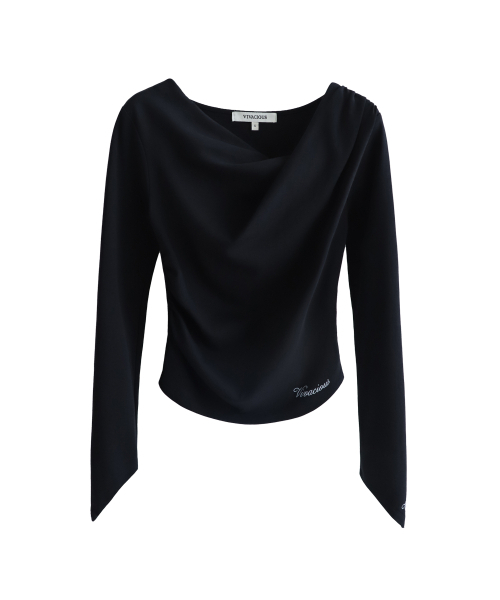 Vivacious(ビバシャス)の「Croissant V Long Sleeve - 2COL(Tシャツ/カットソー・レディース・ホワイト/ブラック・SMALL/MEDIUM)」の6枚目の写真