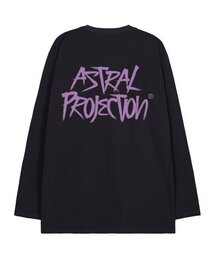 グラフィティレタリングオーバーサイズロングスリーブTシャツ_チャコール